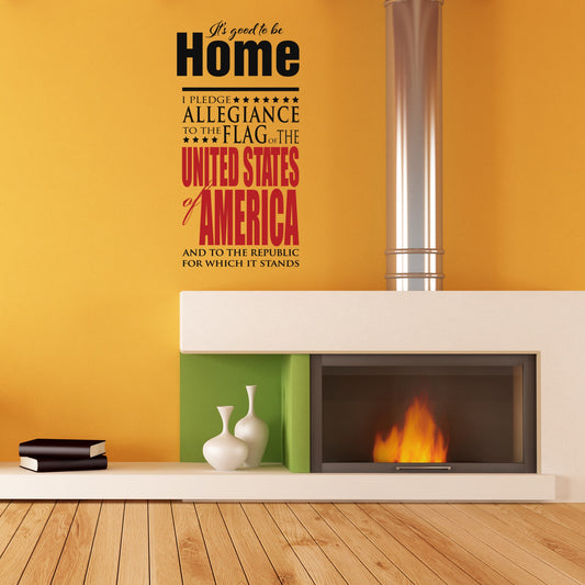 Pledge of Allegiance America Vinyl Wall Decal
