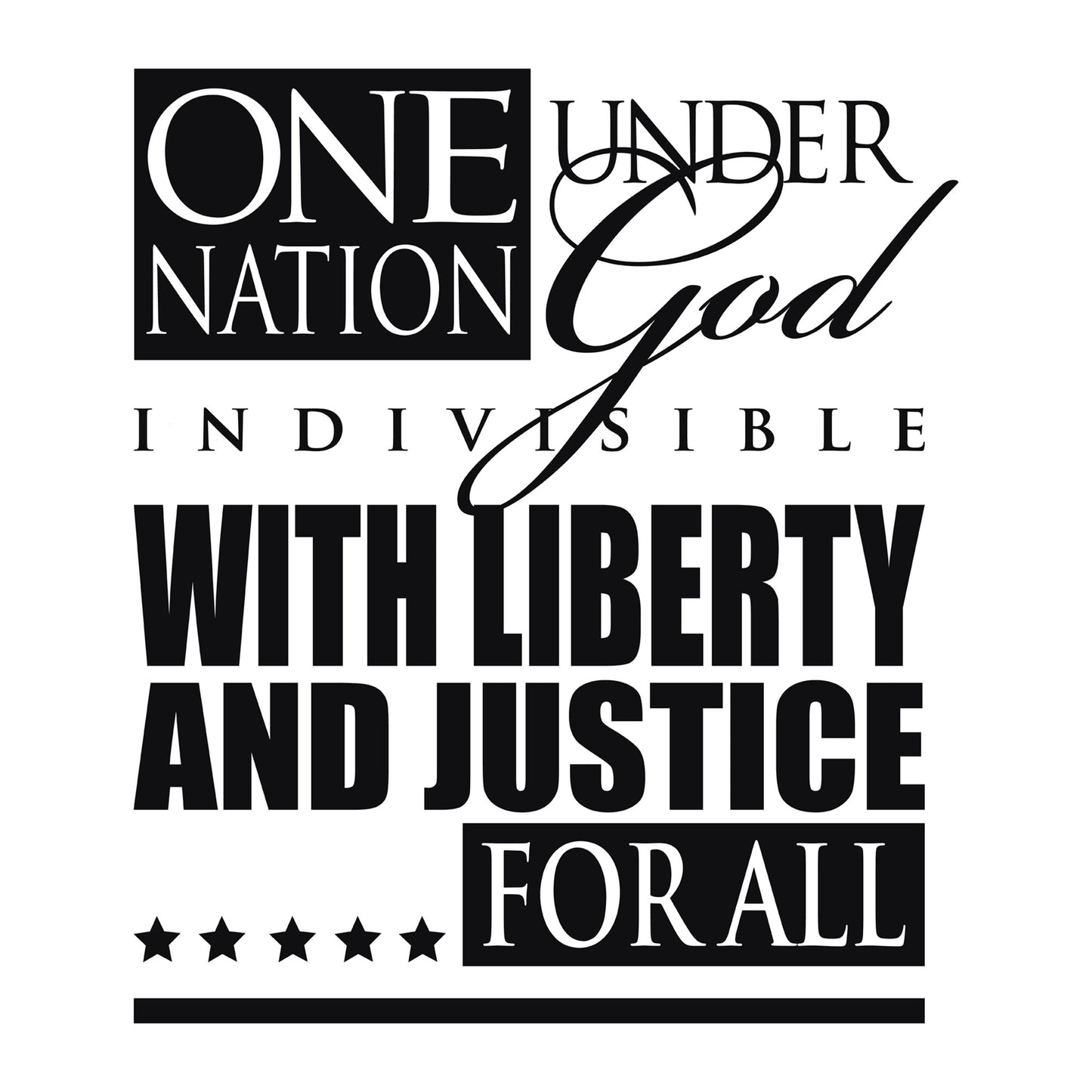 One Nation Under God America Vinyl Wall Decal
