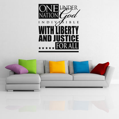 One Nation Under God America Vinyl Wall Decal