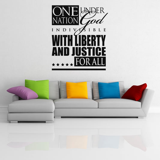 One Nation Under God America Vinyl Wall Decal