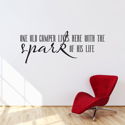 One Old Camper Lives Here Vinyl Wall Decal