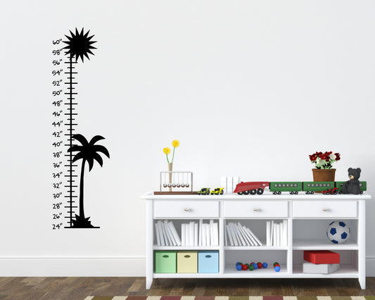 Palm Tree, Sun Children's Growth Chart Vinyl Wall Decal