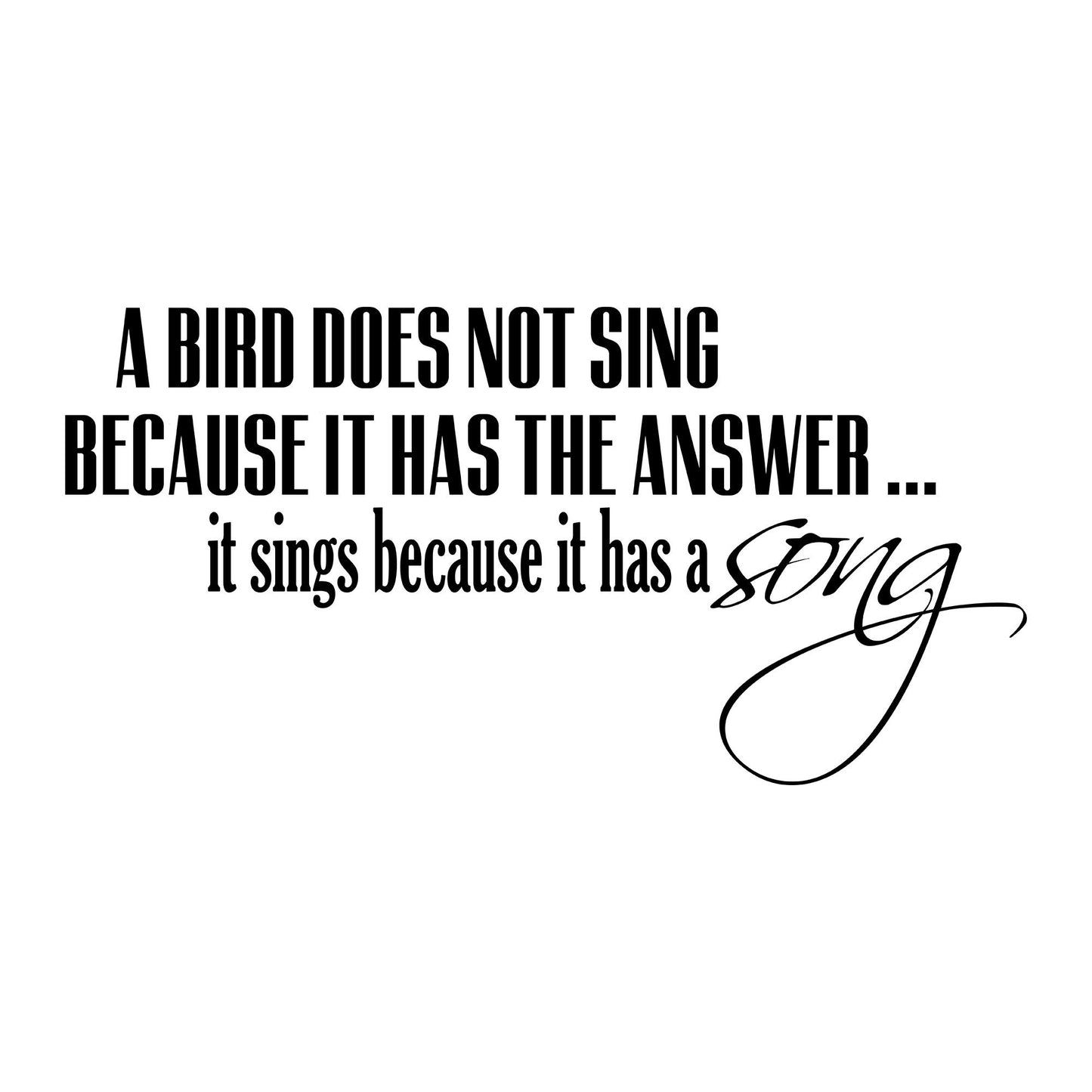 Bird Sings a Song Vinyl Wall Decal