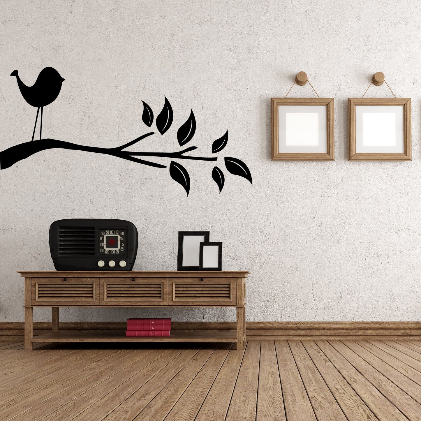 Bird Tree Branch Leaves Vinyl Wall Decal