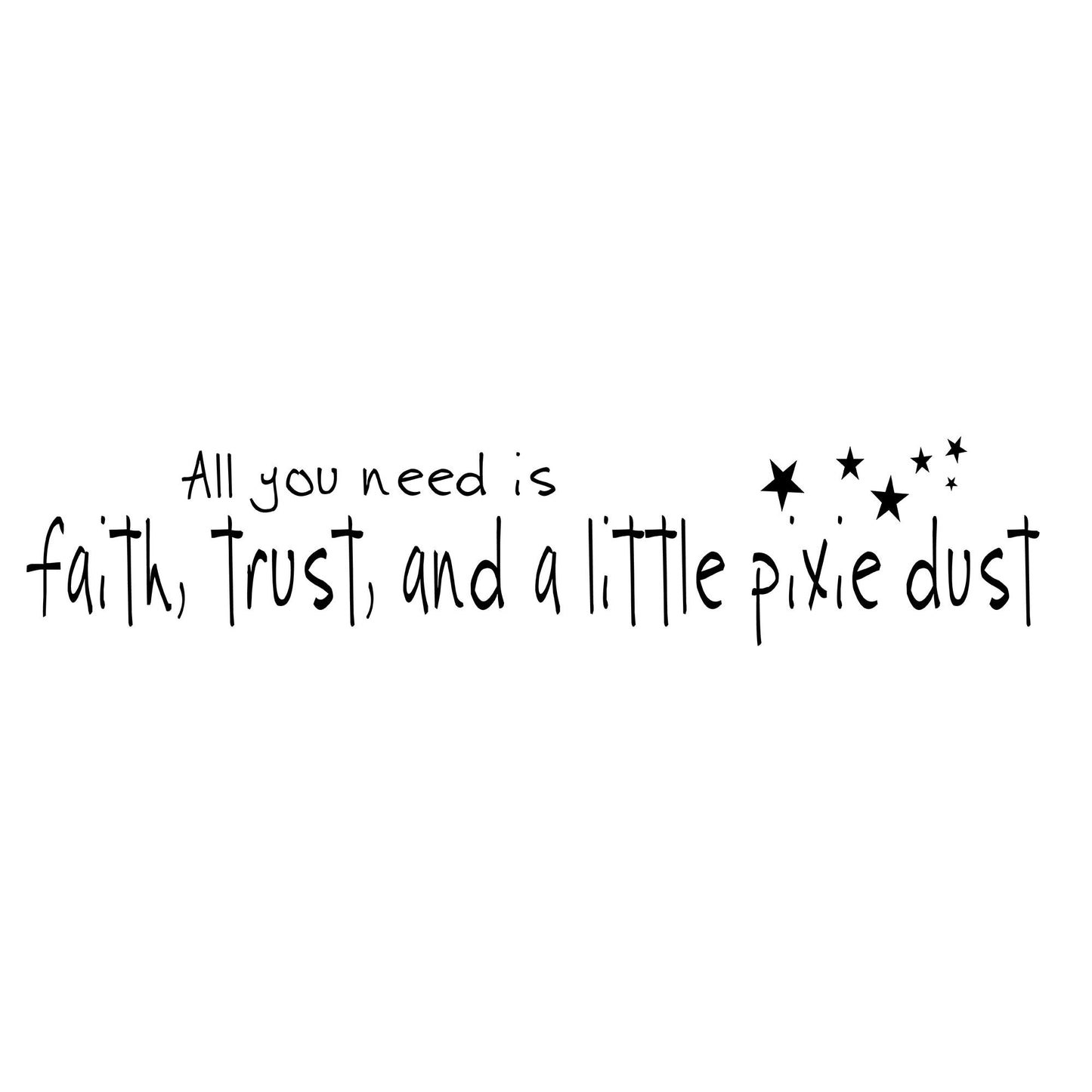 All You Need is Faith, Trust, and a Little Pixie Dust Vinyl Wall Decal