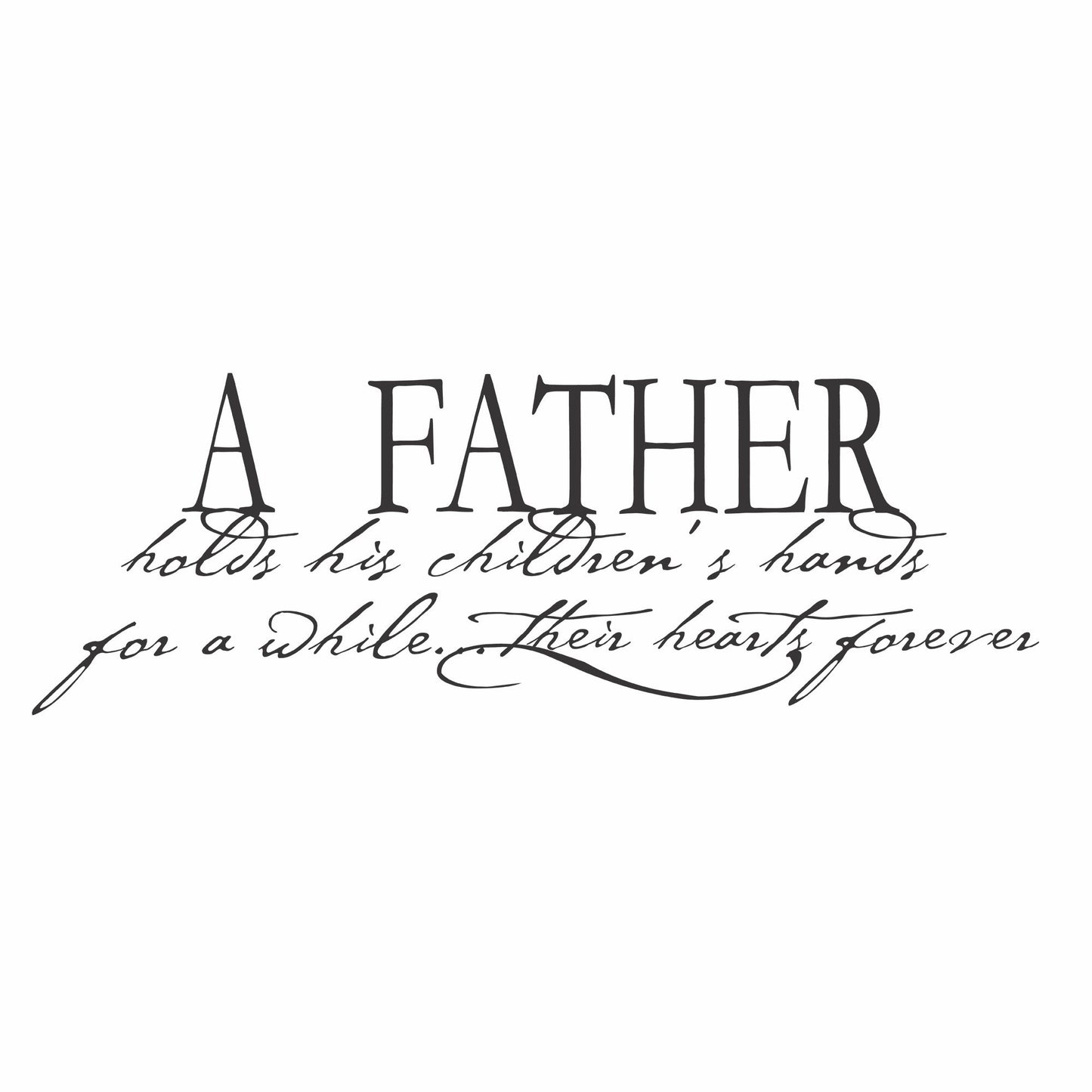 A Father Holds His Children's Hands Vinyl Wall Decal