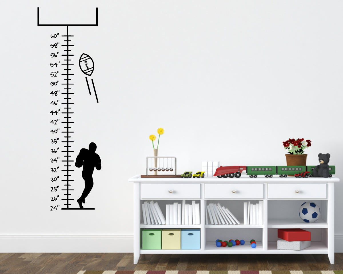 Football Children's Growth Chart Vinyl Wall Decal